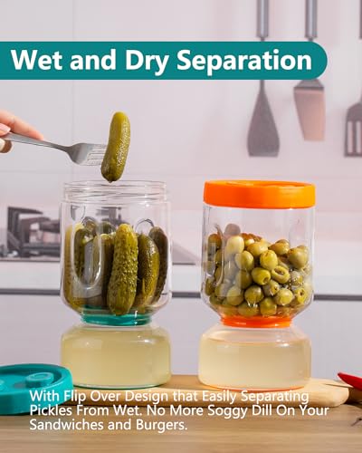 Pickle Jar with Strainer Flip (2 Count)