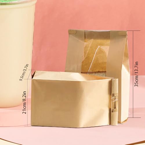 Paper Bread Bags with Window for Home Sourdough Loaf Gift Giving (30 Count)