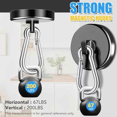 200Lbs Magnetic Carabiner Hooks (24 Count)