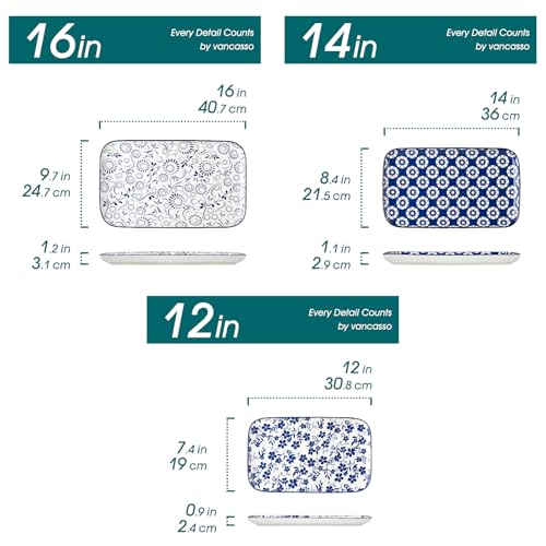 SELENE Ceramic Serving Platters Set of 3 (3 Count)