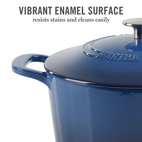 Gatwick 7 Quart Enamel Cast Iron Dutch Oven Pot with Lid