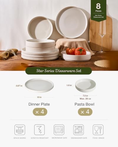 Star 8 Piece Plates and Bowls (8 Count)