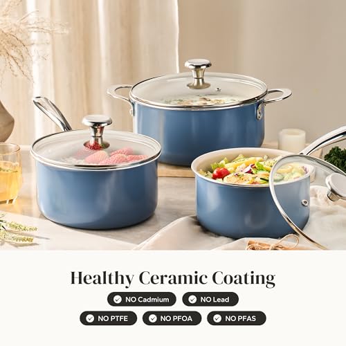 Ceramic Stock Pots Set 5QT