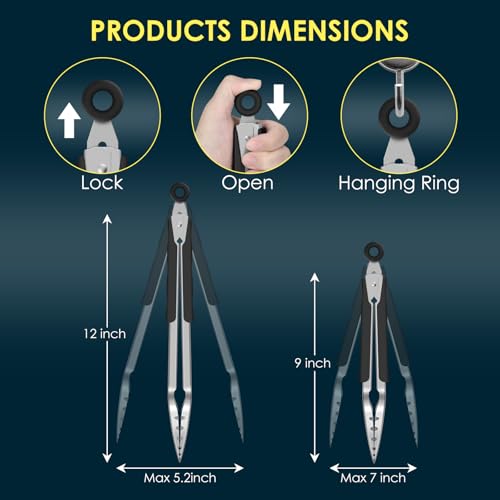 Stainless Steel Kitchen Tongs (2 Count)