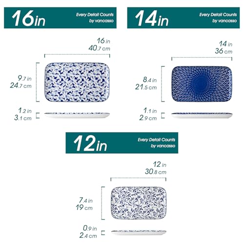 SELENE Porcelain Serving Platters Set of 3 (3 Count)