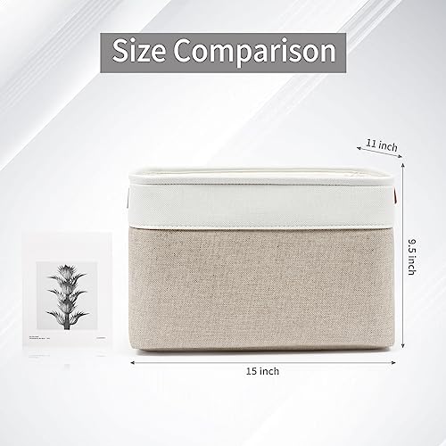 Storage Bins Large Fabric Storage Baskets for Shelves 3 Pack (3 Count)