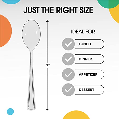 Party Solids Heavy Duty Plastic Spoons (200 Count)