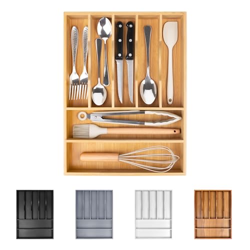 Bamboo Silverware Drawer Organizer