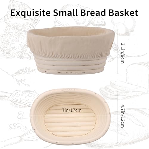 6 Pcs Banneton Bread Proofing Basket Oval Sourdough Bread Basket (6 Count)