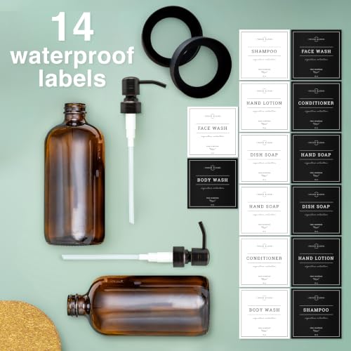 Amber Glass Soap Dispenser (2 Count)