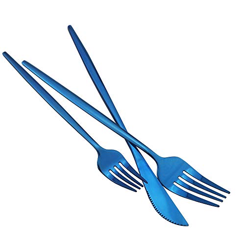 Shiny Blue Silverware Set (6 Count)