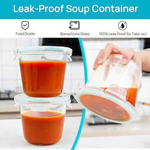 10Pack 22oz and 5pack Glass Storage Containers with Snap Airtight Lids (8 Count)
