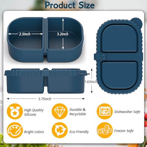 6 Pack Silicone Snack Containers with Lids