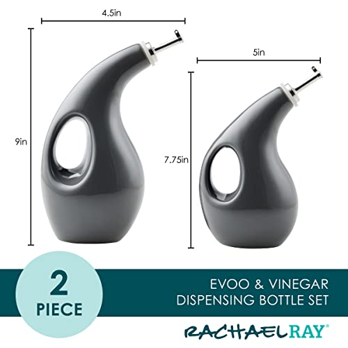 Serveware Ceramic EVOO Oil and Vinegar Dispensing Bottle Set