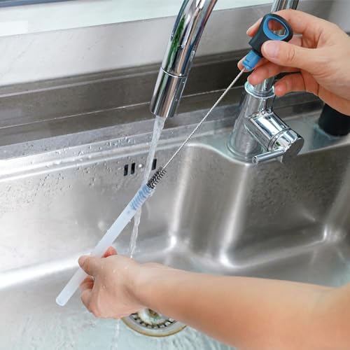 2-in-1 Bottle Brush and Straw Cleaner Brush, Smokey Blue, 1 Pack