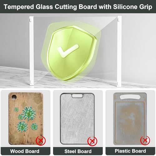 Glass Cutting Boards for Kitchen (2 Count)