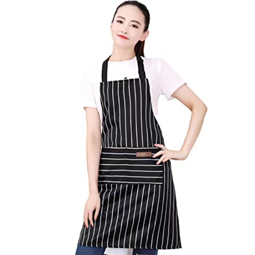 Adjustable Bib Apron with 2 Pockets Cooking Kitchen Cotton Aprons for Women Men Chef Restaurant BBQ Painting Crafting
