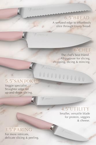 Lordelle 5 Pc Knife Block Set