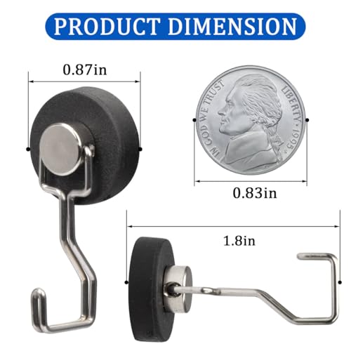 Magnetic Hooks for Grill & Refrigerator (12 Count)