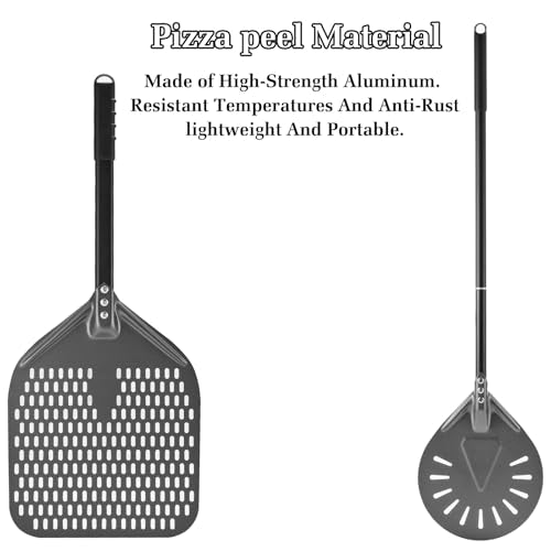 12 Inch + 9 Inch Perforated Pizza Peel Set (2 Count)