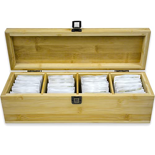 Bamboo Tea Organizer Box Chemical Free Eco