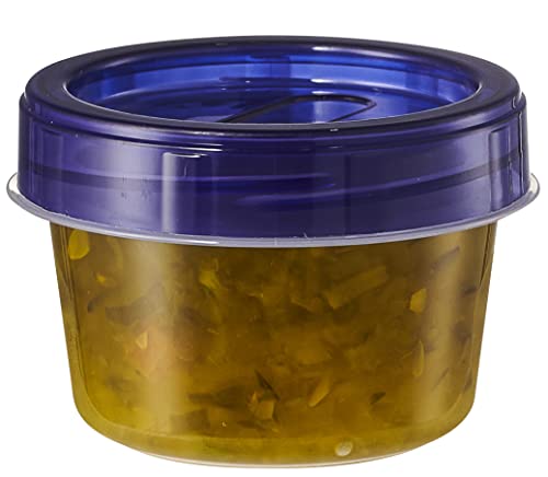 12 Pack Twist Cap Food Storage Containers with Blue Screw on Lid