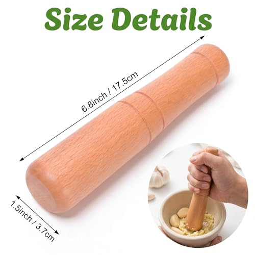 Wooden Muddler for Cocktails 6.8 inch