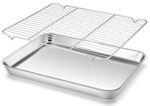 16x12 Inches Stainless Steel Baking Sheet with Wire Cooling Rack