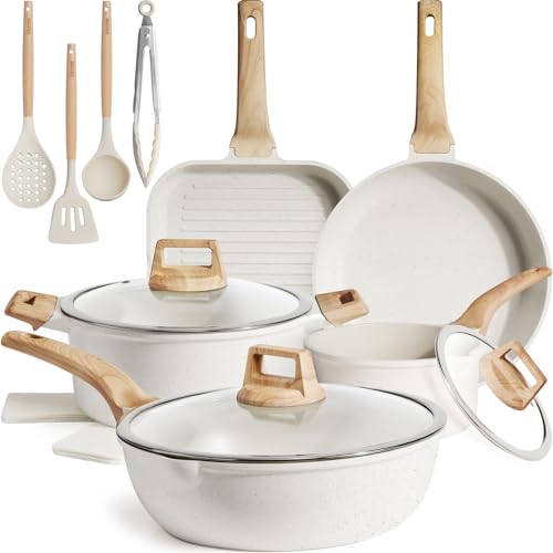 16Pcs Ceramic Pots and Pans Set Non Stick