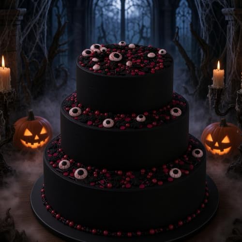 Red & Black Spiders Eyes Sprinkles Mix Size Halloween Themed Cake Decorations Cupcake Toppers Perfect for Wedding Valentine Supplies 4.58OZ
