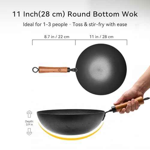 Carbon Steel Wok Pan 11 Inch