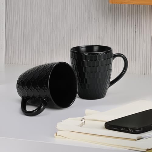 16 OZ Black Coffee Mugs Set of 6 (6 Count)