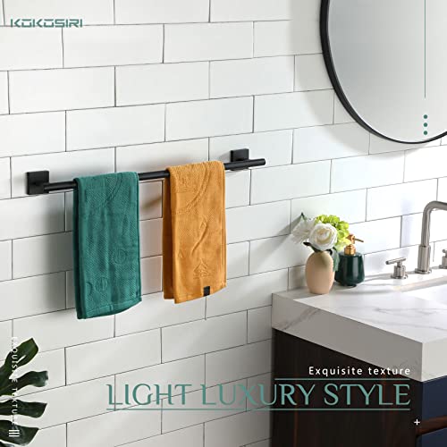 Towel Rails Bathroom Towel Bars Matte Black 24 Inch Bath Towel Holder for Cabinet Kitchen Wall (2 Count (Towel Bar))