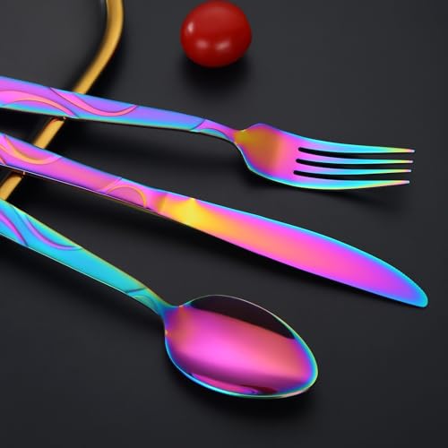 30 Piece Rainbow Silverware Set for 6 (30 Count)