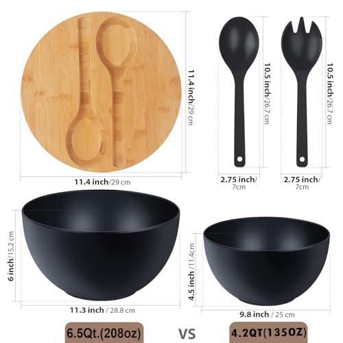 11.3" Extra Large Salad Bowl with Wooden Lid & Servers (208 Count)