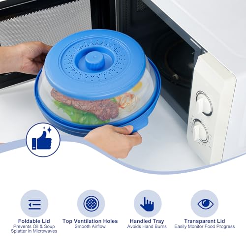 10.7 Inch Microwave Food Cover with Heat Insulation Mat
