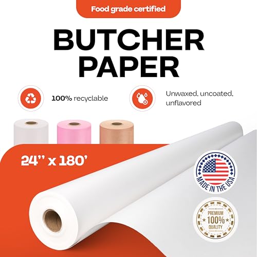 White Butcher Paper 24" x 2160" (360 Sq Ft)