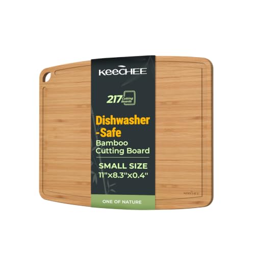 Dishwasher Safe Carbonized Bamboo Wood Cutting Boards for Kitchen with Juice Groove