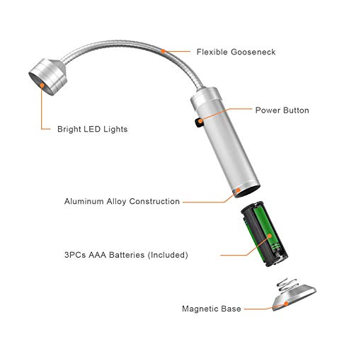 Barbecue Grill Light Magnetic LED Flexible Gooseneck Grilling Accessories (2 Count)