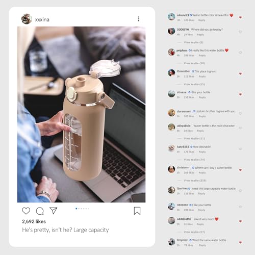 56oz Glass Water Bottles with Straw