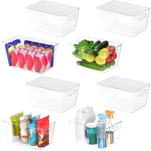 Clear Stackable Storage Bins with Lids (8 Count)