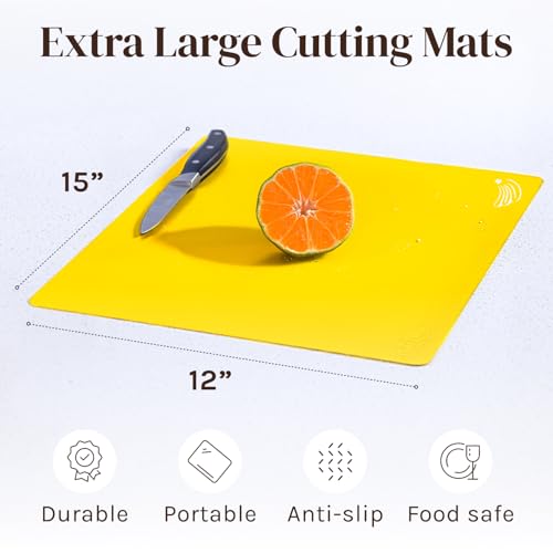 4 Piece Flexible Plastic Cutting Boards for Kitchen (4 Count)