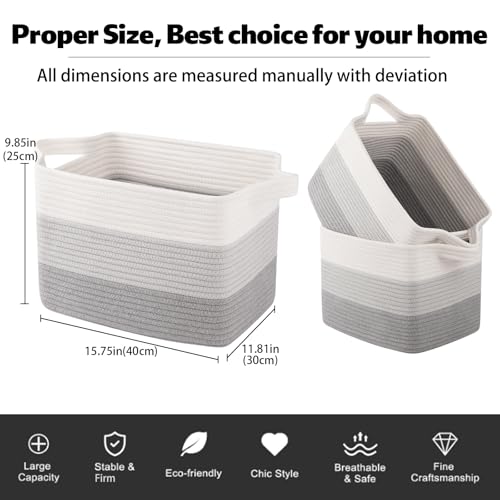 30L Storage Basket Large Blanket Basket Living Room Gray 3