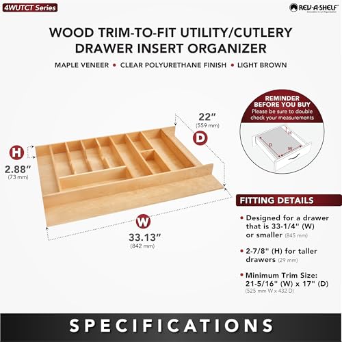 Trim-to-Custom-Fit Utensil Drawer Organizer, 33.11"x21.97"