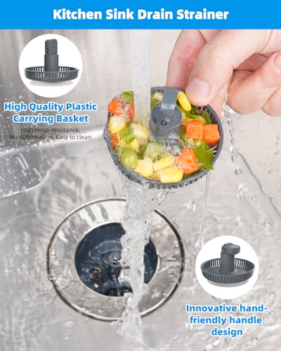 3 in 1 Kitchen Sink Drain Strainer and Stopper Combo