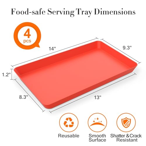 4 pcs Serving Tray for Entertaining (4 Count)
