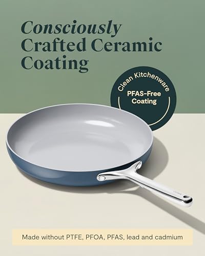 12" Non Stick Ceramic Frying Pan with Glass Lid