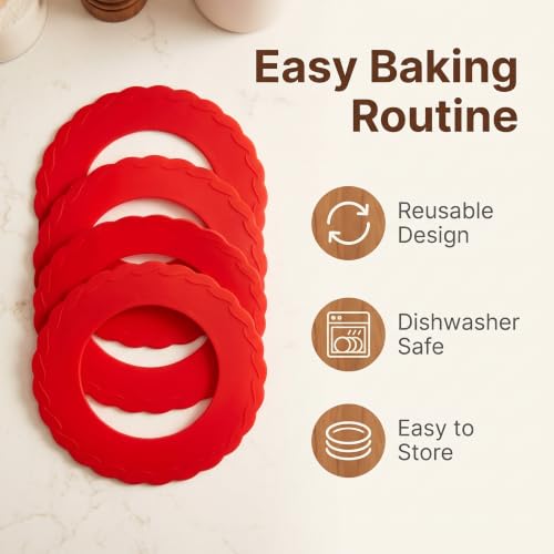4 Pcs Mini Silicone Pie Crust Shields for 4 (4 Count)