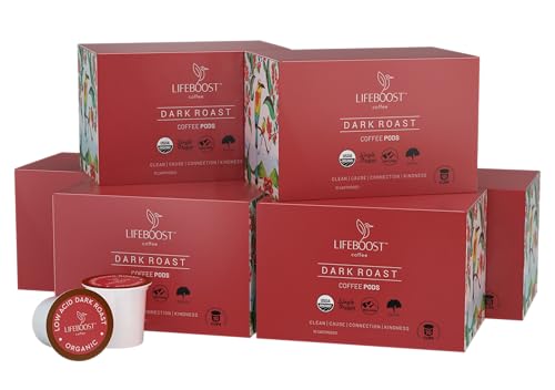 Dark Roast Organic Low Acid Coffee K Cups (10 Count)