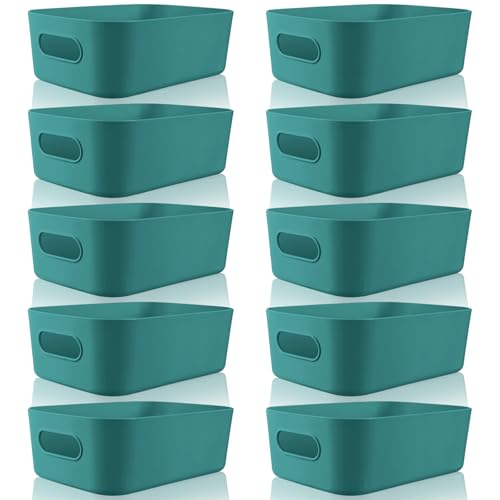 Green Plastic Storage Bins (10 Count)